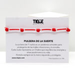 Pulsera DE LA SUERTE PLATA Rojo - Imagen 2