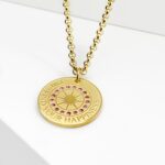 MEDALLION Brújula Cadena rosa