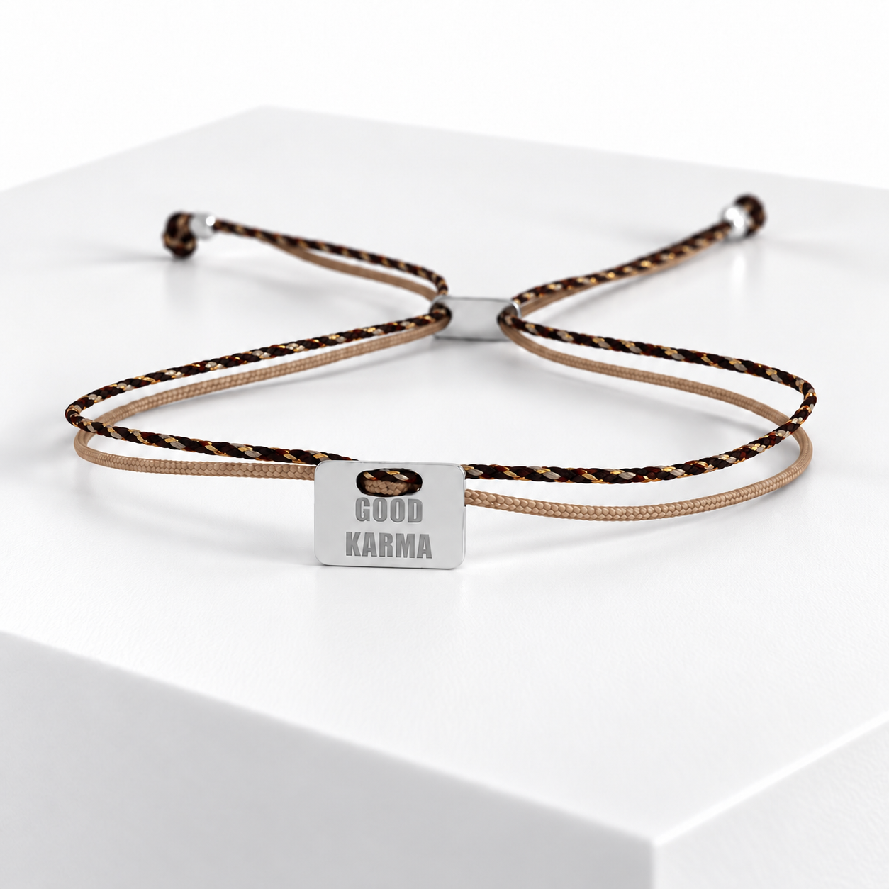 good karma plata beige Pulsera GOOD KARMA PLATA Beige - Imagen 1