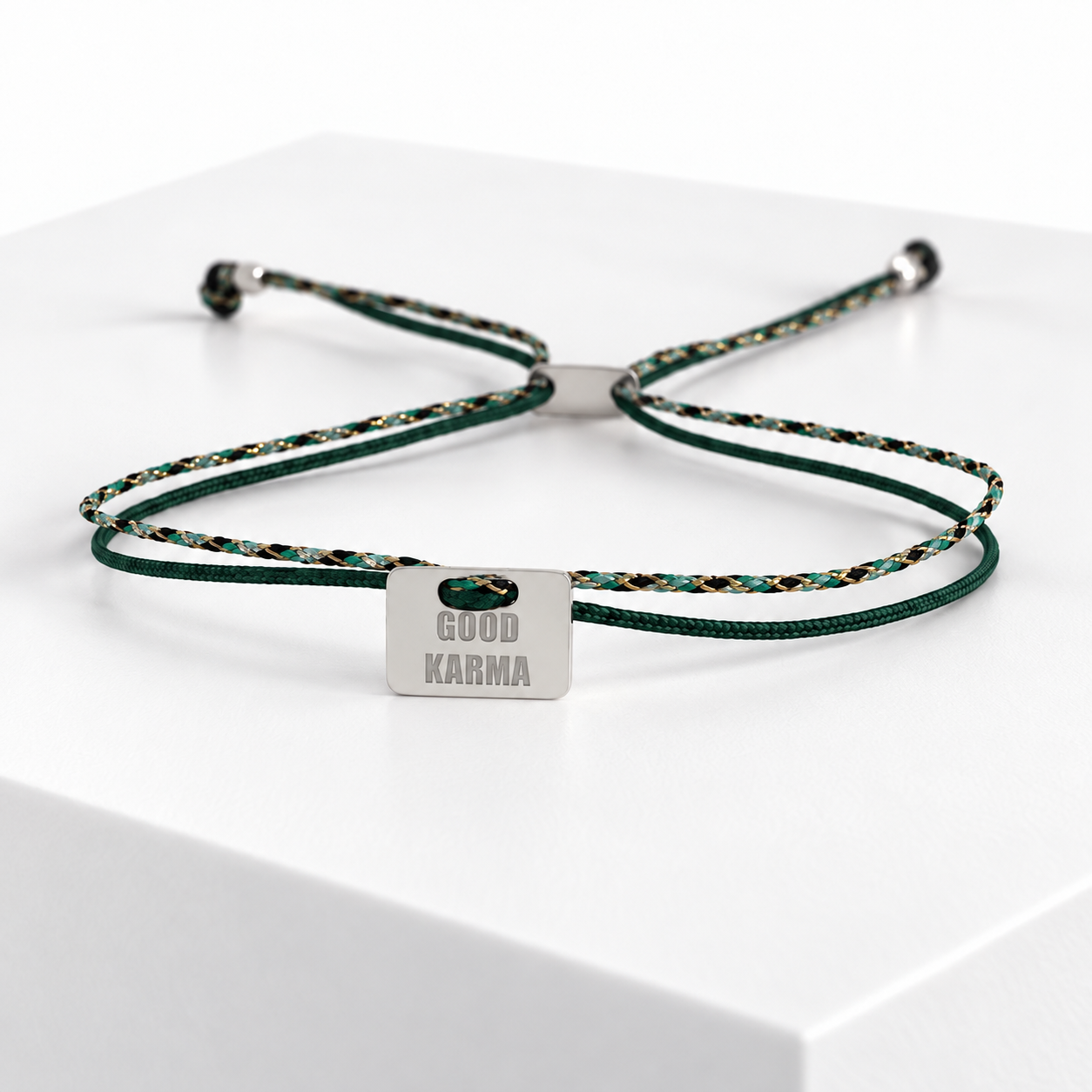 good karma plata verde Pulsera GOOD KARMA PLATA Verde - Imagen 1