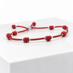 Pulsera DE LA SUERTE PLATA Rojo
